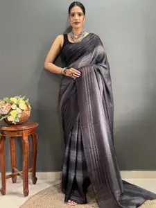 Reeta Fashion Striped Woven Design Zari Ready to Wear Pure Georgette Saree
