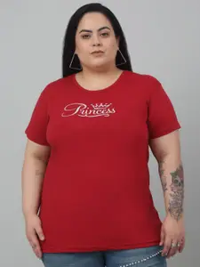 Trend Level Plus Size Typography Printed T-shirt