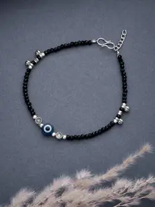 ATIBELLE Silver-Plated Artificial Stones and Beads Anklet