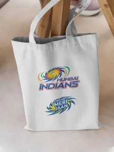 FanCode Unisex Mumbai Indians Printed Canvas Shopper Tote Bag