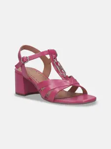 BAGATT Vanita Leather Buckle Detailed Block Heels