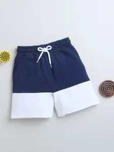 BUMZEE Boys Colourblocked Mid-Rise Cotton Shorts