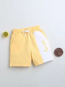 BUMZEE Boys Colourblocked Mid-Rise Cotton Shorts