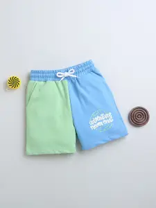 BUMZEE Boys Colourblocked Regular Fit Cotton Shorts