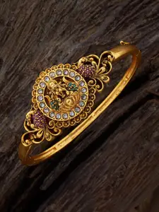 Kushal's Fashion Jewellery Gold-Plated Stone Studded Bangle-Style Bracelet
