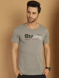 MACK JONNEY Round Neck Short Sleeves Typography Printed Cotton T-shirt