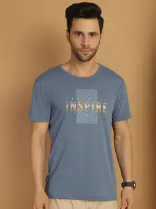 MACK JONNEY Round Neck Typography Printed Cotton T-shirt