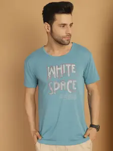 MACK JONNEY Round Neck Typography Printed cotton T-shirt