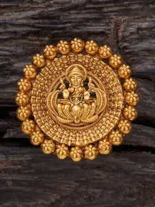 Kushal's Fashion Jewellery Gold-Plated Antique Adjustable Finger Ring