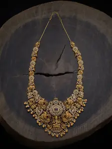 Kushal's Fashion Jewellery Copper Gold-Plated Artificial Beads Beaded Antique Necklace