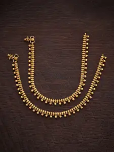 Kushal's Fashion Jewellery Gold-Plated Antique Anklet
