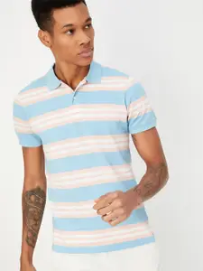 max Striped Polo Collar Cotton T-shirt