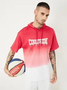 max Typography Printed Hooded T-shirt