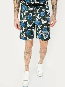max Men Mid-Rise Floral Printed Shorts