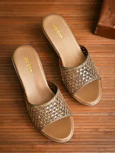 Rocia Embellished Open Toe Block Heels