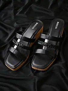 Rocia Textured Open Toe Wedge Heels