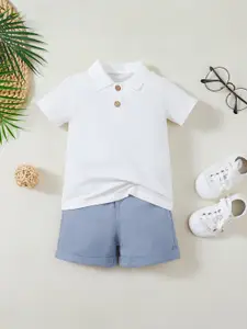 StyleCast Boys Polo Collar Short Sleeves T-shirt with Shorts