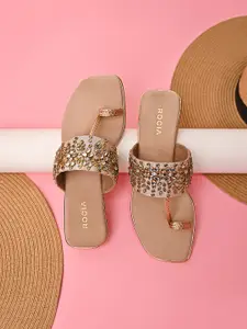 Rocia Embellished Ethnic One Toe Flats