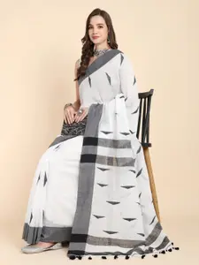 Bong ButiQ Ethnic Motifs Woven Design Pure Cotton Khadi Saree
