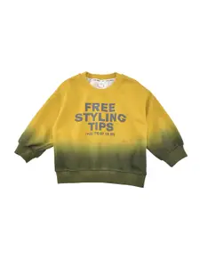 StyleCast x Revolte Boys Alphanumeric Colourblocked Cotton Straight Pullover Sweatshirt