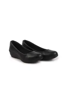 FAUSTO Round Toe Wedge Heeled Pumps