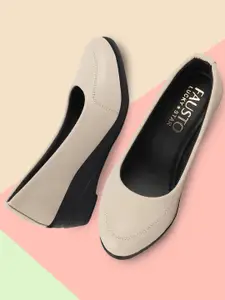 FAUSTO Round Toe Wedge Heeled Pumps