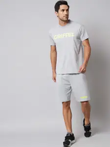 GRIFFEL Typography Printed Pure Cotton T-Shirt With Shorts