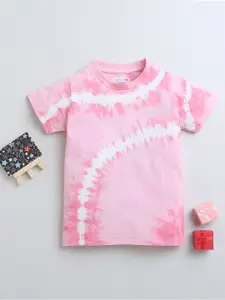 BUMZEE Girls Tie and Dye Dyed Cotton T-shirt