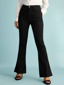 FREAKINS Women Bootcut High-Rise Clean Look Pure Cotton Jeans