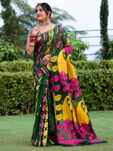trihut Floral Woven Design Jamdani Saree