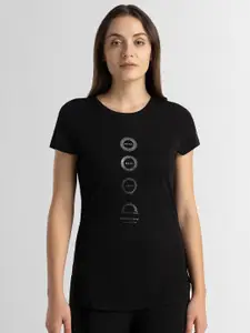 Van Heusen Round Neck Short Sleeves Typography Printed Relaxed Fit Cotton T-shirt