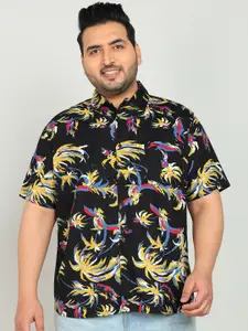 Bene Kleed Plus Opaque Floral Printed Cotton Casual Shirt