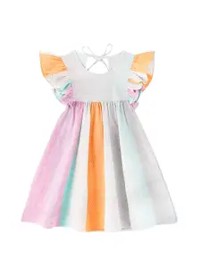 THE BABY ATELIER Girls Striped Organic Cotton Nightdress