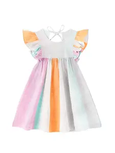 THE BABY ATELIER Girls Striped Organic Cotton Nightdress
