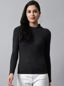 NoBarr Self Design High Neck Pullover