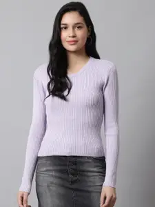 NoBarr Round Neck Striped Pullover