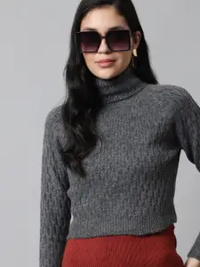 NoBarr Turtle Neck Cable Knit Pullover