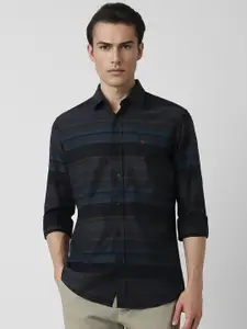 Van Heusen Sport Horizontal Striped Full Sleeves Casual Shirt