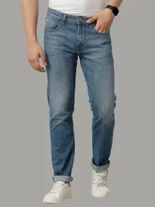 Voi Jeans Men Comfort Slim Fit Mid-Rise Medium Shade Light Fade Clean Look Jeans