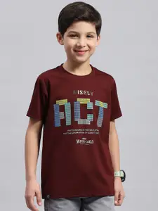 Monte Carlo Boys Typography Printed Round Neck T-shirt