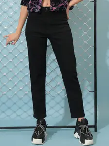 Tokyo Talkies Women Black Skinny Fit Mid-Rise Dark Shade Clean Look Cotton Jeans