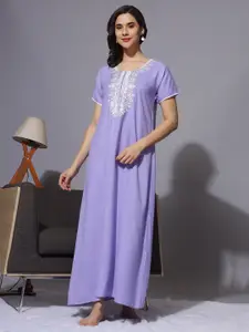 9shines Label Embroidered Maxi Nightdress