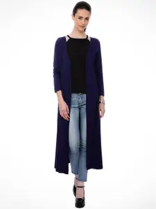 Cation Blue Long Sleeves Cotton Longline Shrug