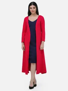 Cation Magenta Long Sleeves Cotton Longline Shrug