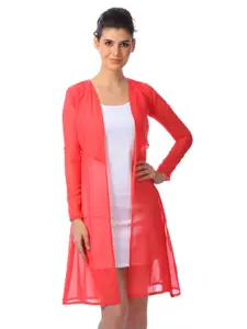 Cation Coral Open Front Longline Sheer Shrug