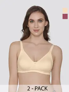K LINGERIE Pack Of 2 Full Coverage Non Padded Everyday Bra With All Day Comfort