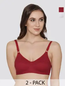 K LINGERIE Pack of 2 Non Padded Wirefree Everyday Bras With All Day Comfort