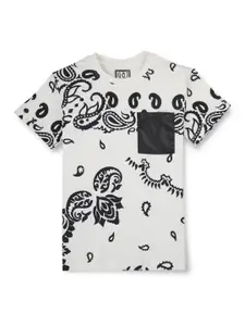 Gini and Jony Boys Printed Round Neck Short Sleeves Regular Fit T-shirt
