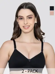K LINGERIE Pack Of 2 Medium Coverage Lightly Padded T-shirt Bra With All Day Comfort