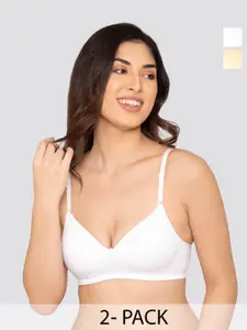 K LINGERIE Pack Of 2 Medium Coverage Lightly Padded T-shirt Bras With All Day Comfort
